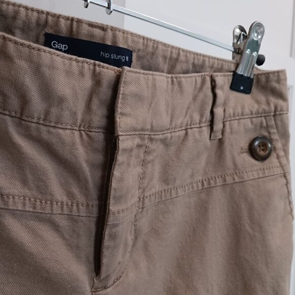 Gap Khaki Cotton Stretch Hip Slung Fit Pants Tan size 0 - Picture 4 of 13
